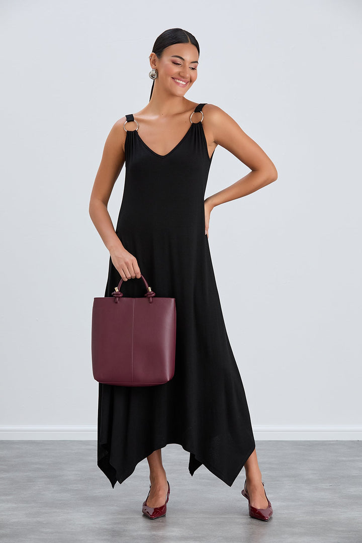 Black Loose fit oversize Maxi Dress