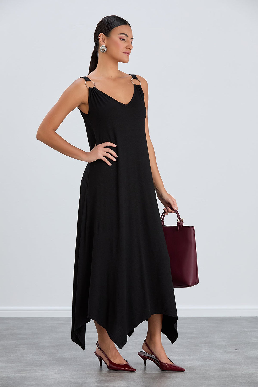 Black Loose fit oversize Maxi Dress