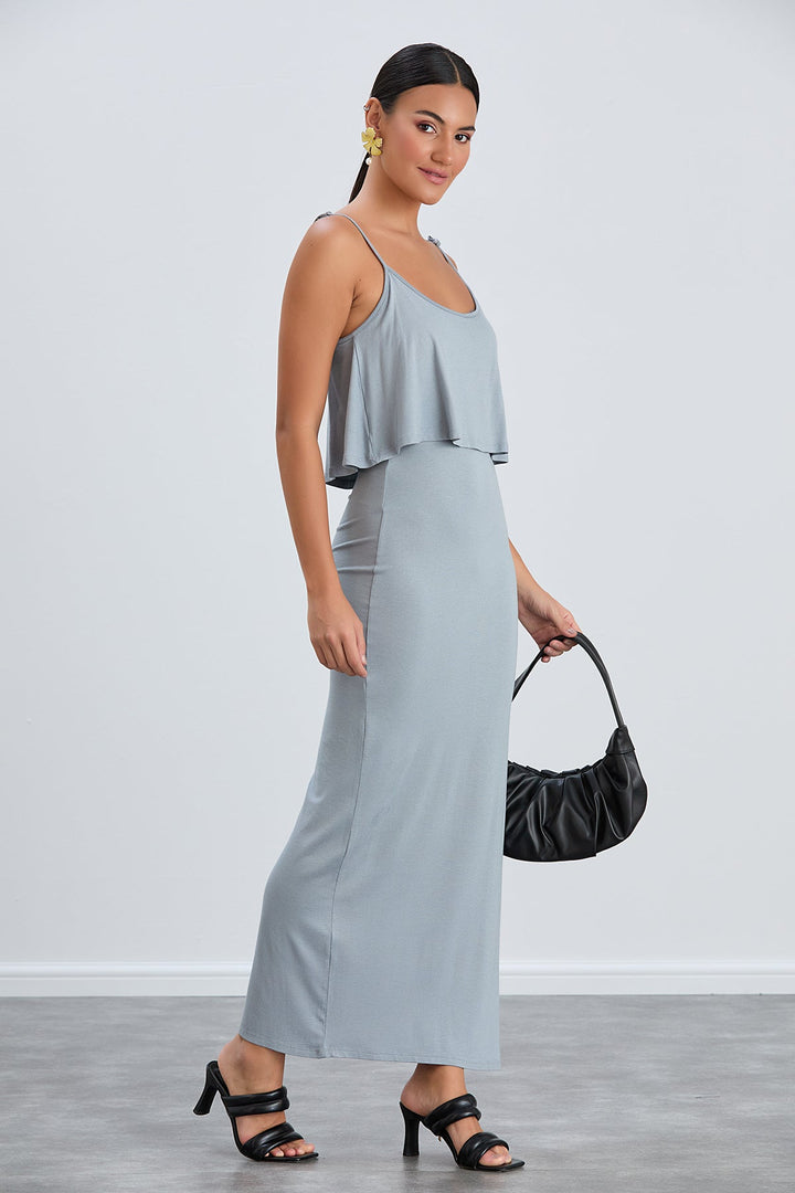 Cami Bodycon Maxi Dress in Grey