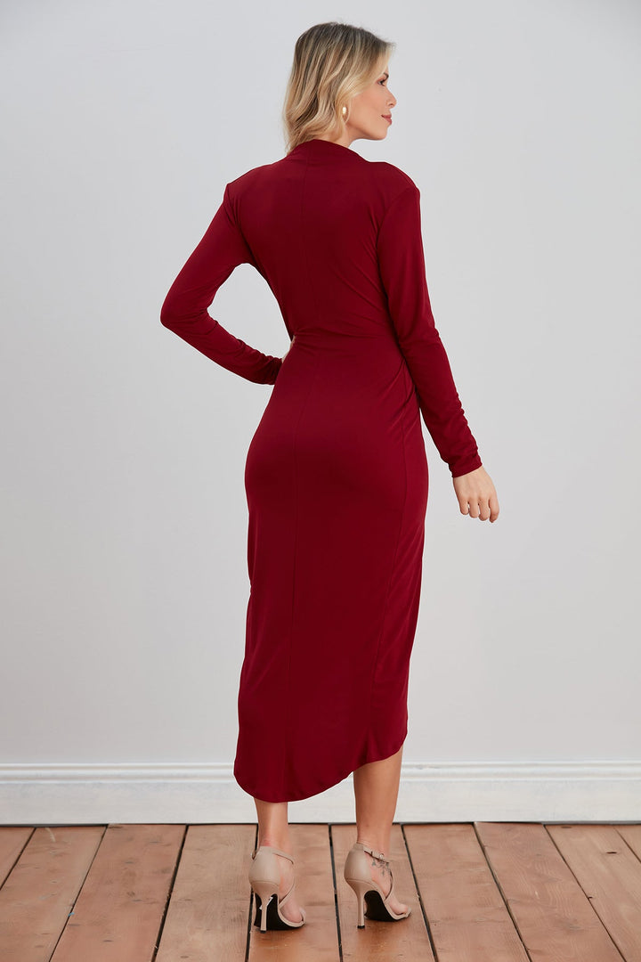 Forever Wrap Midi dress with front Slit - jqwholesale.com