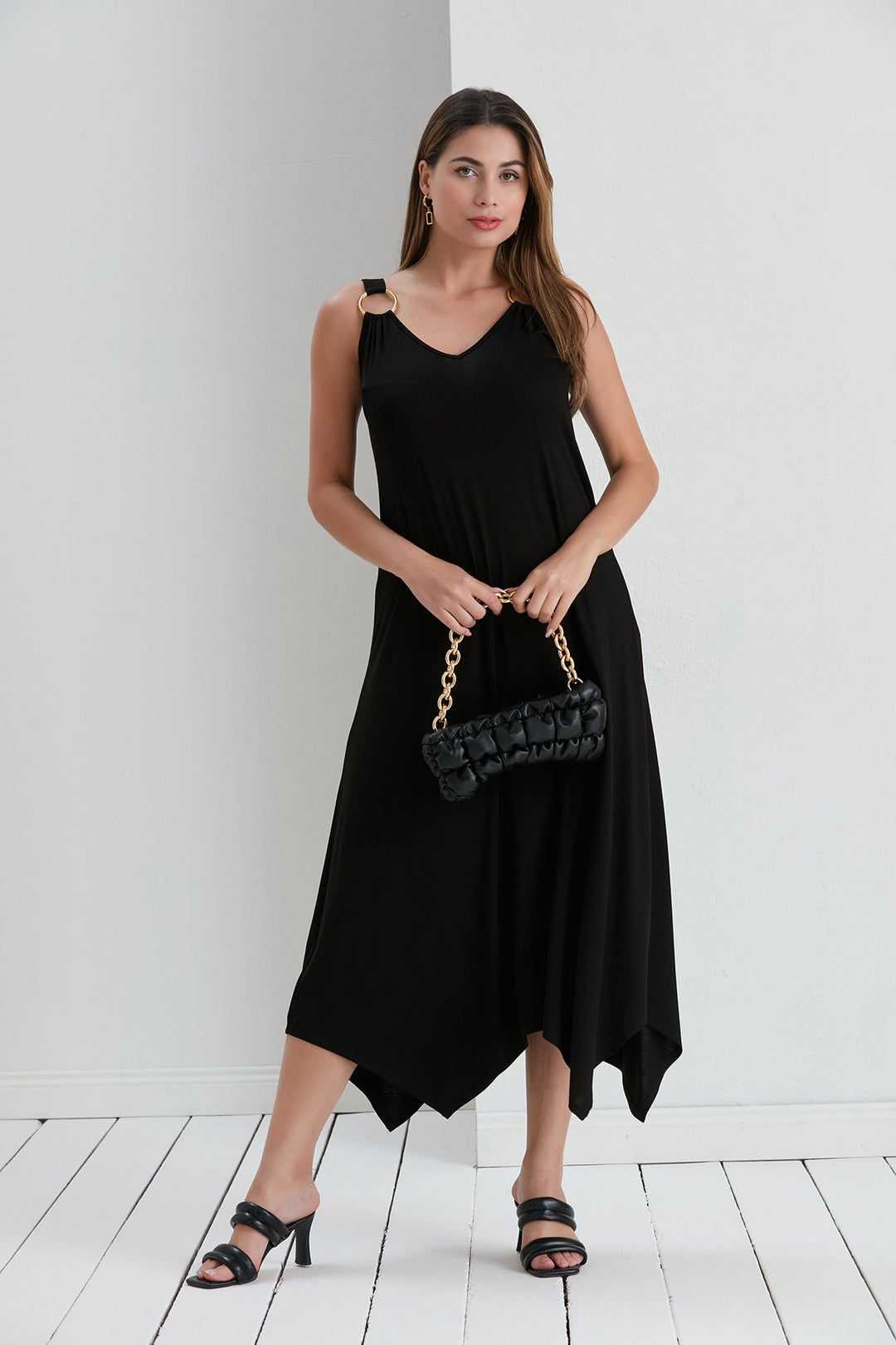 Black Loose fit oversize Maxi Dress - jqwholesale.com