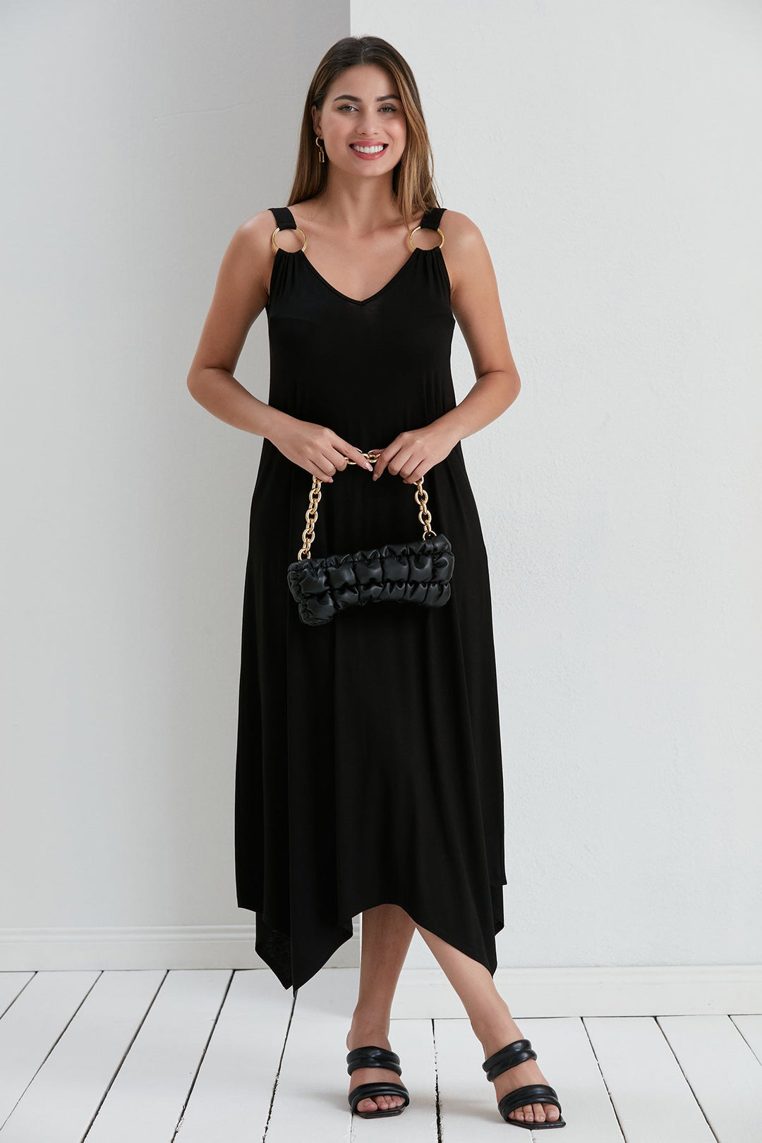 Black Loose fit oversize Maxi Dress - jqwholesale.com