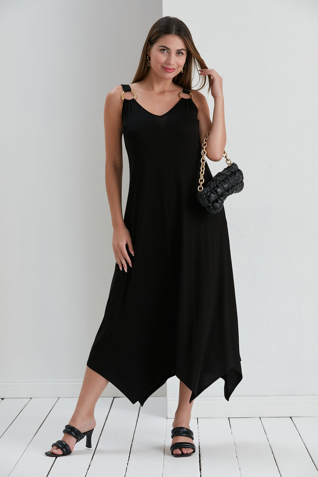 Black Loose fit oversize Maxi Dress - jqwholesale.com