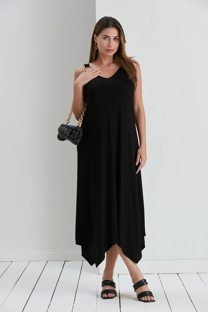 Black Loose fit oversize Maxi Dress - jqwholesale.com