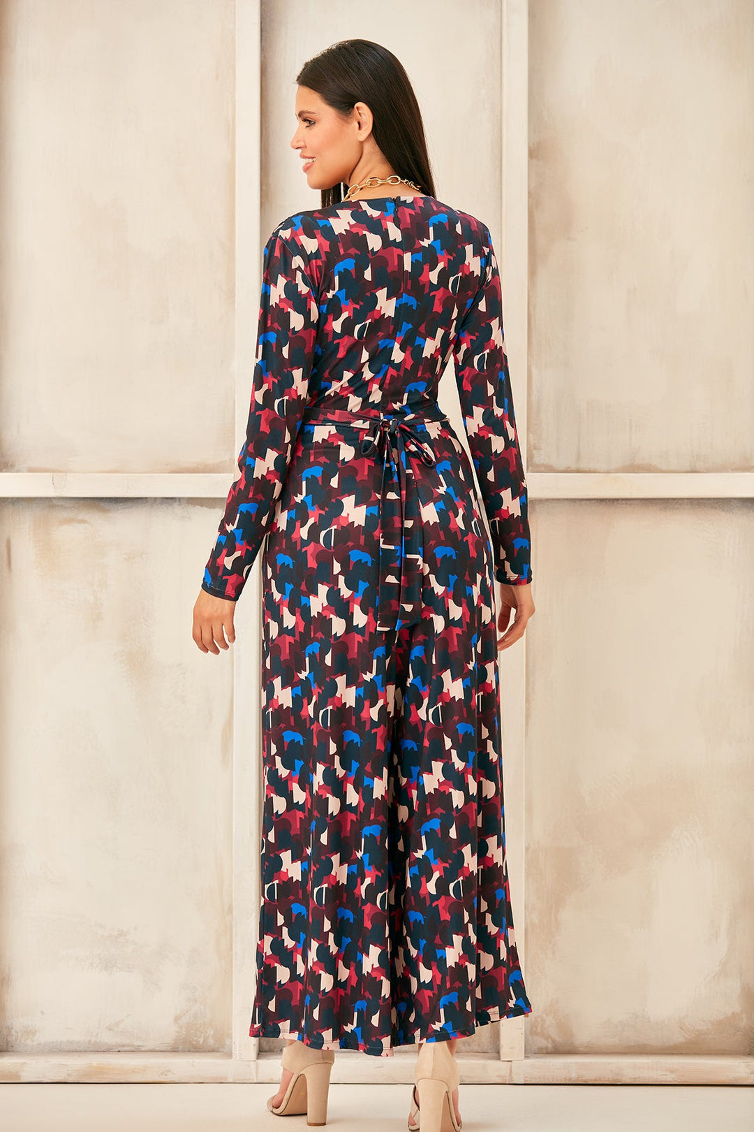 Wrap Culotte Jumpsuit in Print - jqwholesale.com