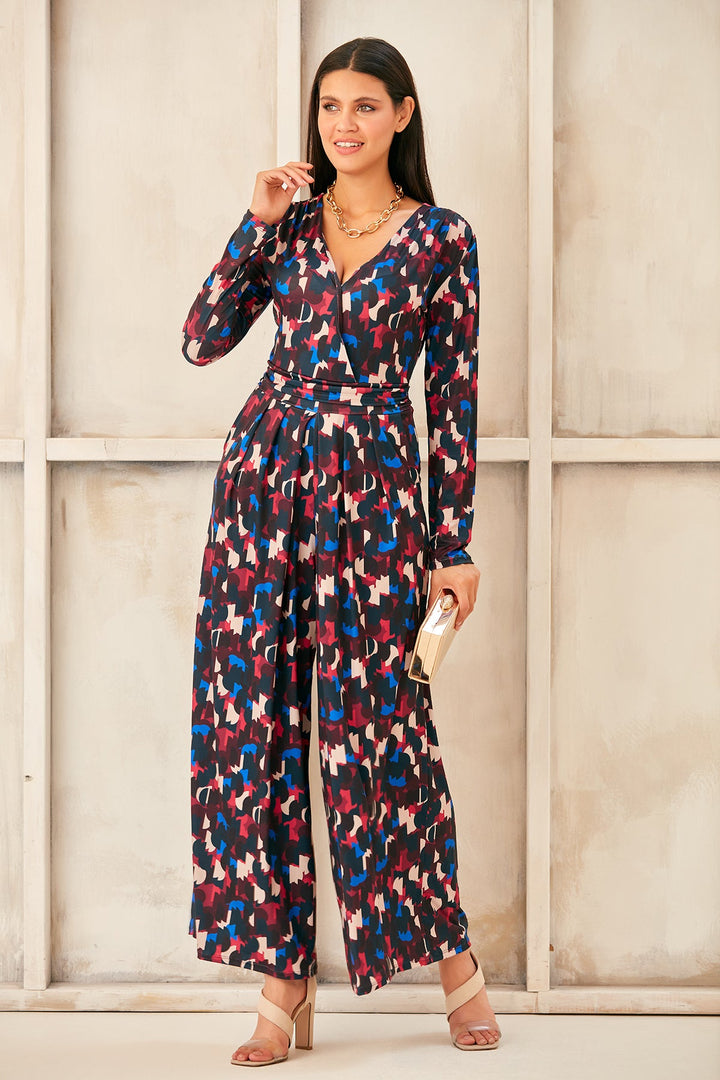 Wrap Culotte Jumpsuit in Print - jqwholesale.com