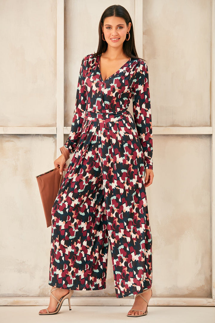 Wrap Culotte Jumpsuit in Print - jqwholesale.com