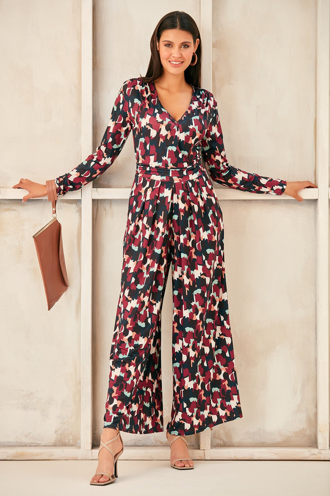 Wrap Culotte Jumpsuit in Print - jqwholesale.com