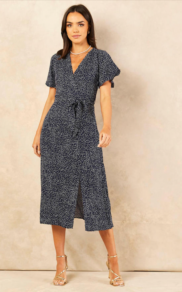 Wrap Midi Dress in print - jqwholesale.com