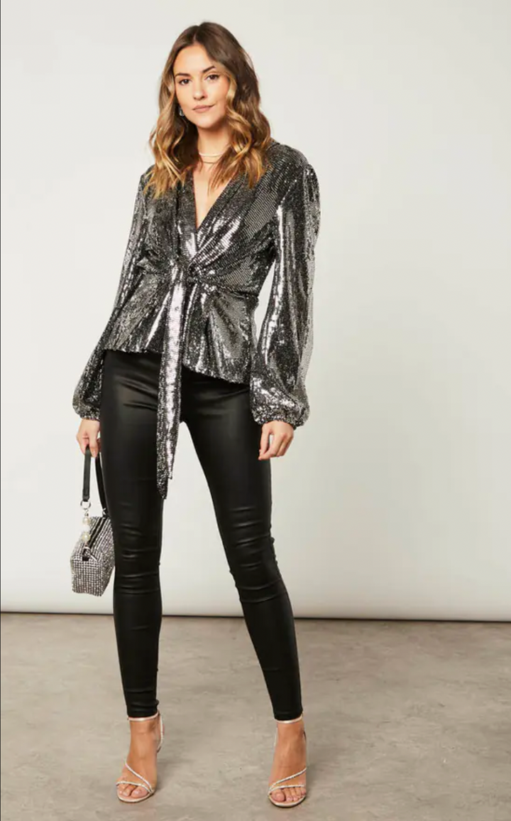 Jessica Sequin Wrap Top - jqwholesale.com