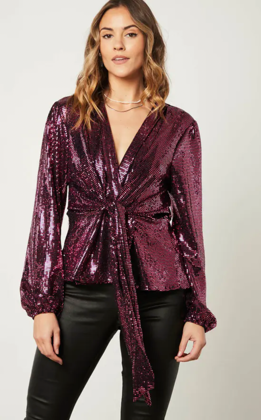 Jessica Sequin Wrap Top - jqwholesale.com