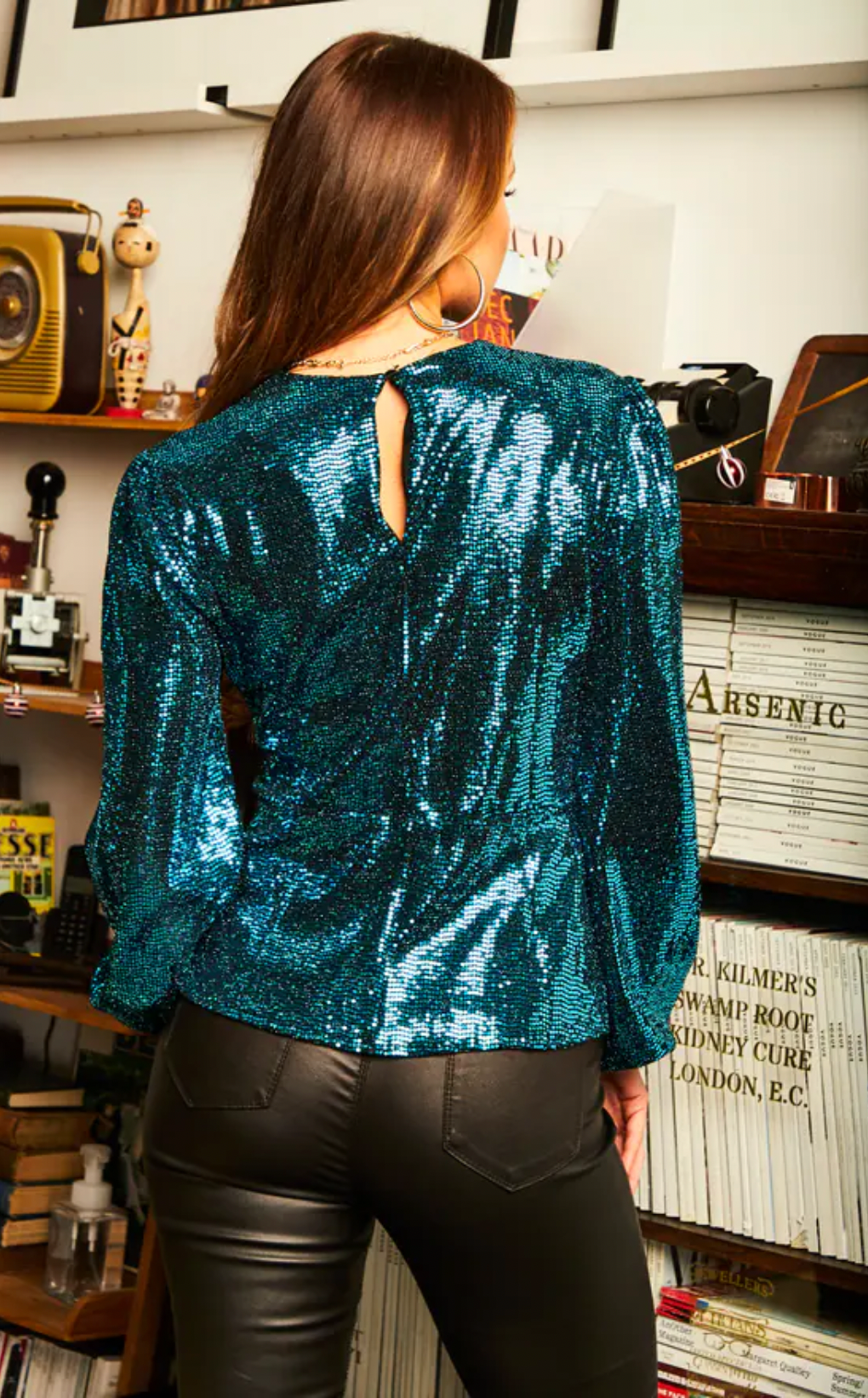 Jessica Sequin Wrap Top - jqwholesale.com