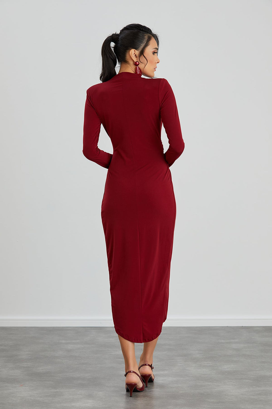 Forever Wrap Midi dress with front Slit - jqwholesale.com