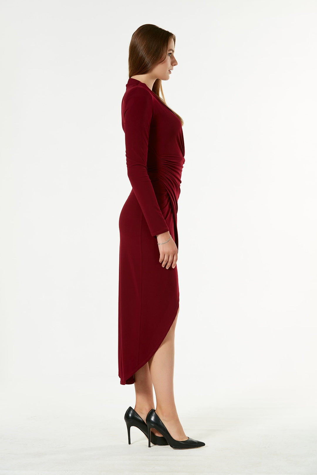 Wrap Midi dress with front Slit - jqwholesale.com